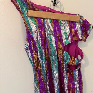 Nasty Gal Pink and Gold Sequin Dress